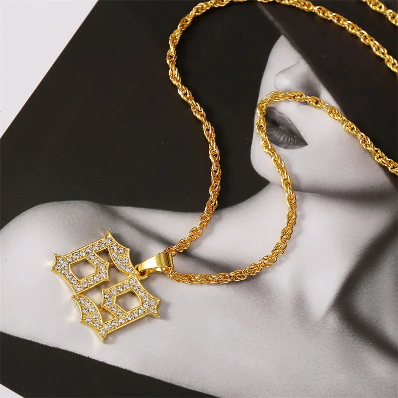 Цепочка унисекс в стиле панк с кулоном виде номера 69 золотого и серебряного