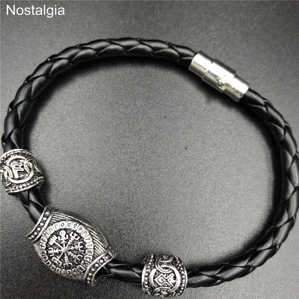 Vikingos Norse украшения руны троица валкнут Vegvisir бусины компас Vikingo руны амулет Викинг браслет славянские аксессуары