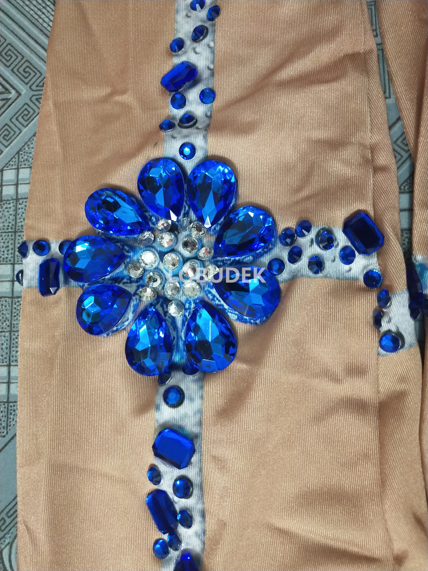 Королевский синий стрейчевый трико со стразами комбинезон для ночного клуба DJ