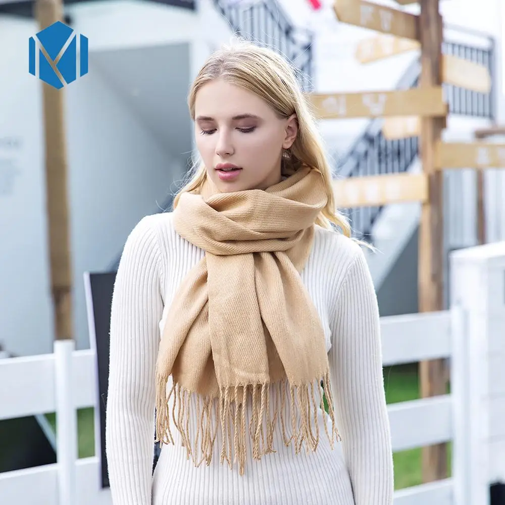 Miya Mona Fashion 2020 зимний кашемировый женский шарф Дамский мягкий однотонный теплый