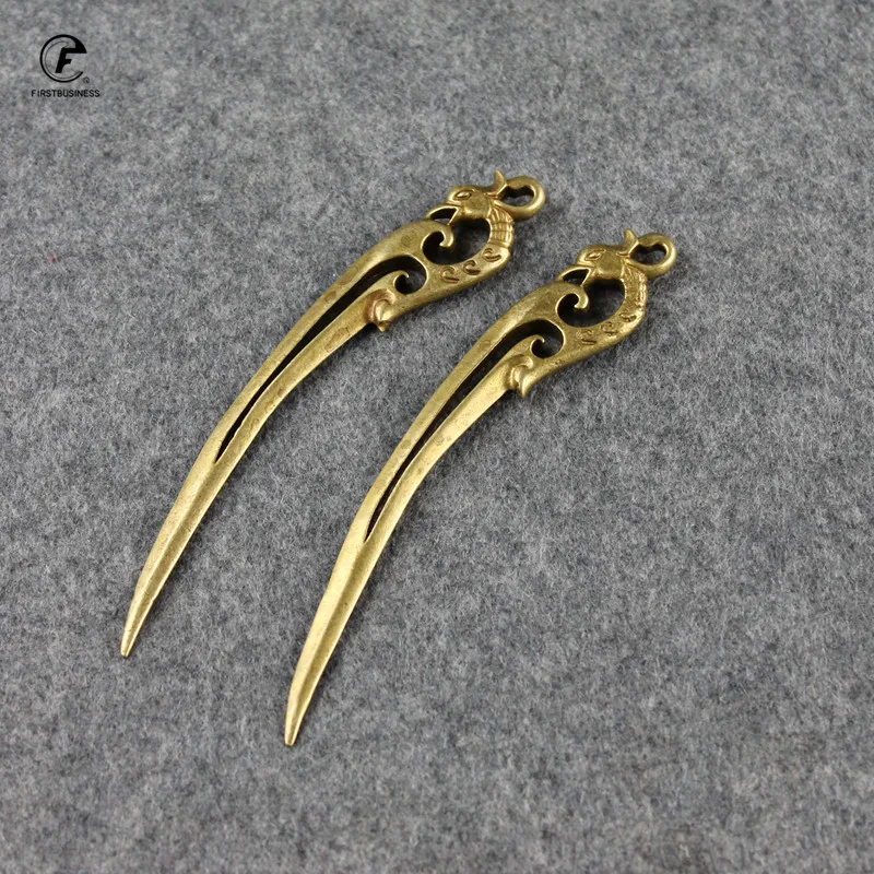 Медь птица Феникс Чай Ножи стол украшения Винтаж латунь миниатюры декоративные