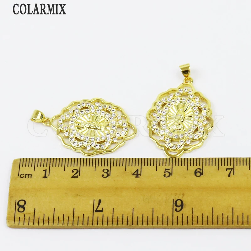 

8 Pcs Gold Jesus zircon Pendant Zircon gold pendant Jewelry Necklace Accessories New design pendant 51600