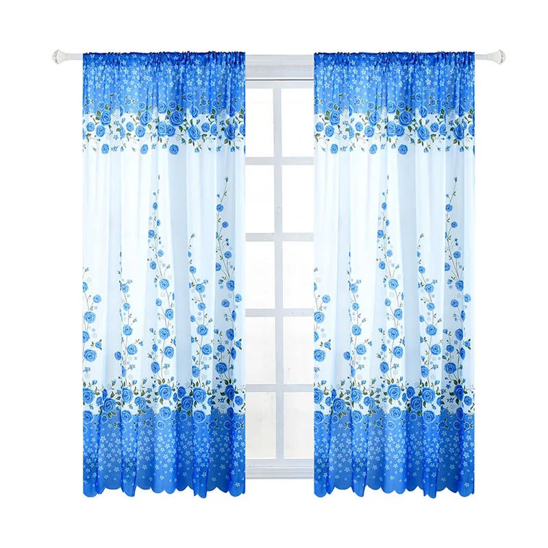 Современные оконные короткие шторы с цветочным принтом для гостиной спальни