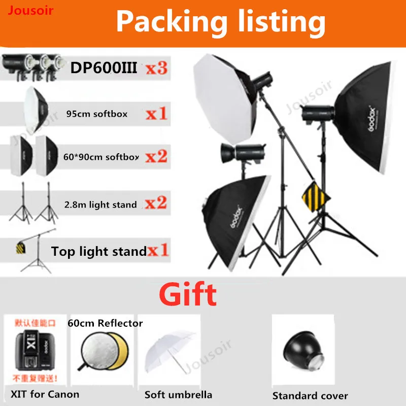 Godox DP600III КОМПЛЕКТ 600 Вт GN80 2.4 Г Встроенная система X Studio Строб-вспышка для
