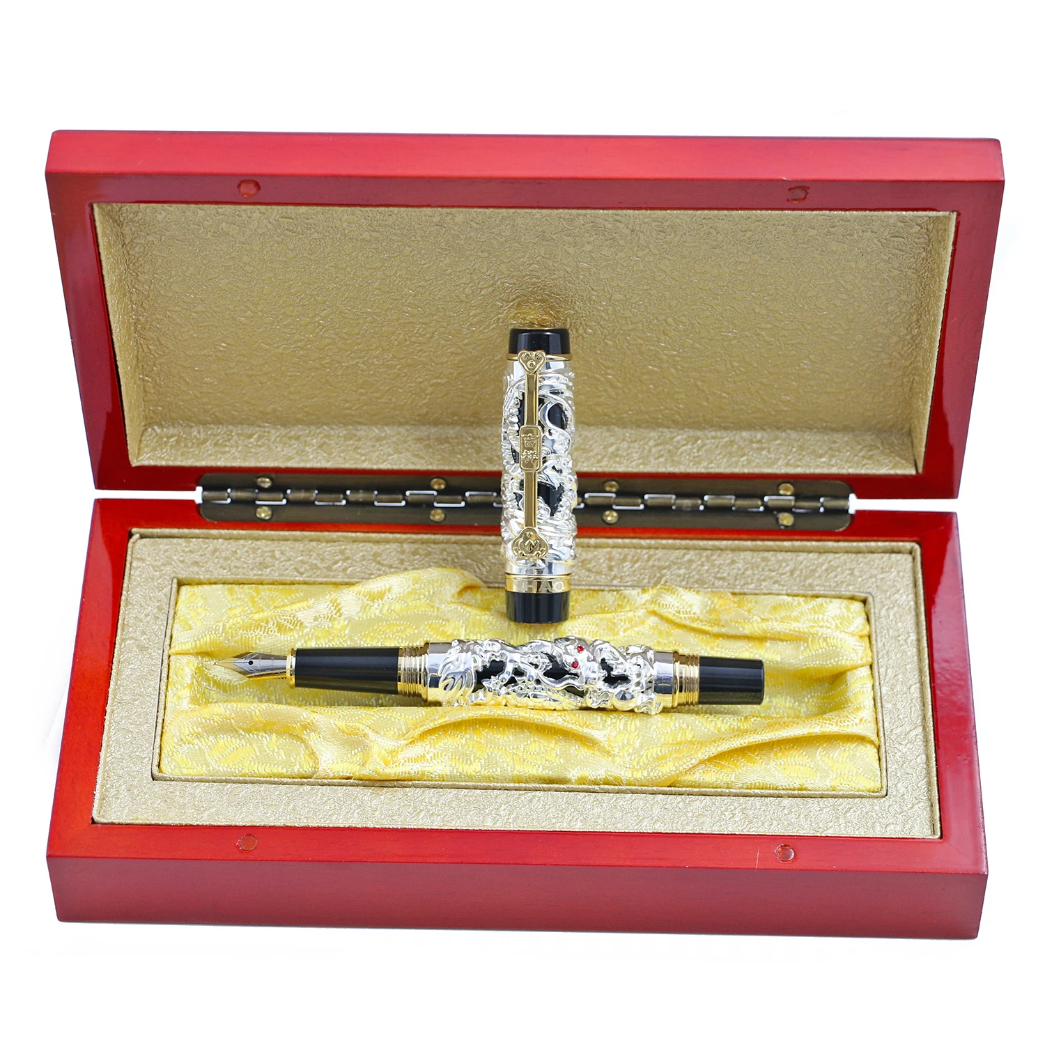 Роскошная металлическая 3D Авторучка Jinhao с изображением дракона Феникса, винтажная перьевая ручка 0,5 мм, перьевые ручки для письма, офисные, деловые принадлежности, подарок