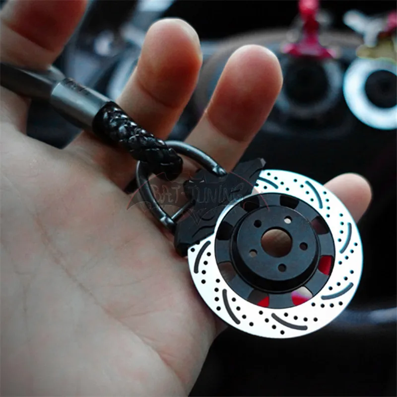 

1X Caliper Look Metal Keychain For brembo Style Durable Wheel Brake Disc Keyring Motorcycle Car Key Pendant With Gift Box
