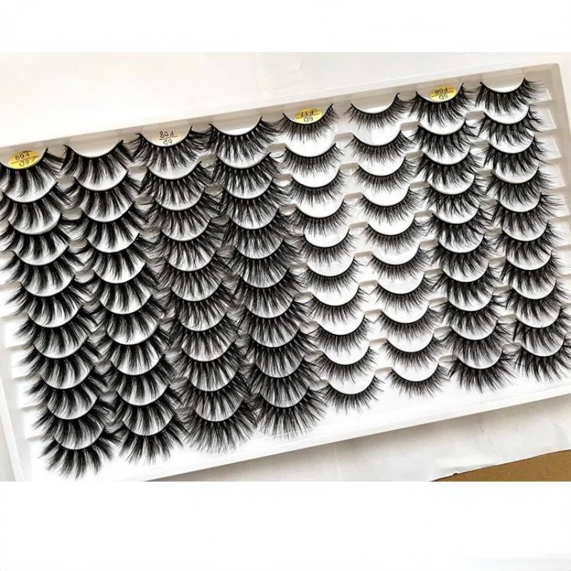 

40 Pairs Dramatic 3D Mink Lashes Natural False Eyelashes Soft Long Fake Eyelash Extension Handmade Fluffy Lash
