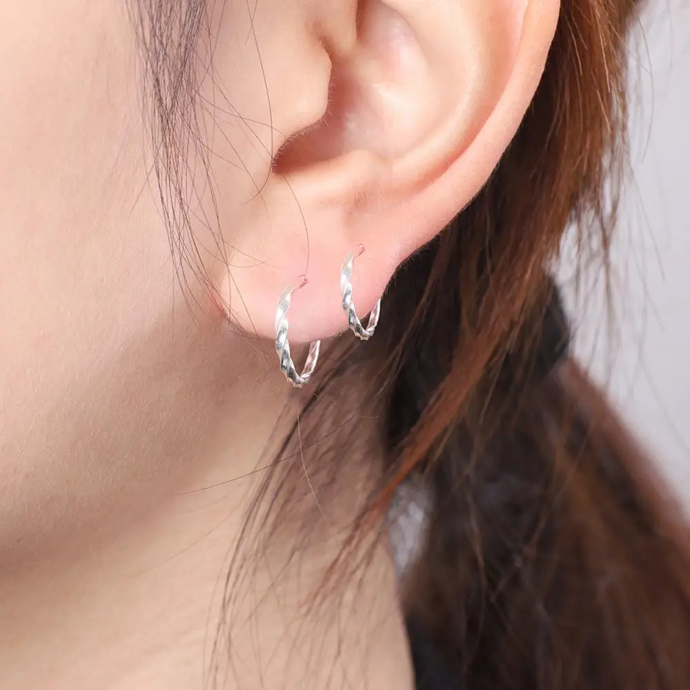 1 Pair Small Hoop Earrings Silver Color Fashion Women Girl Simple Round Ear Ring Bone Buckle Punk Party Jewelry | Украшения и