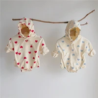milancel 2021 spring baby bodysuit newborn baby clothes heart print toddler girls suit long sleeve baby one piece