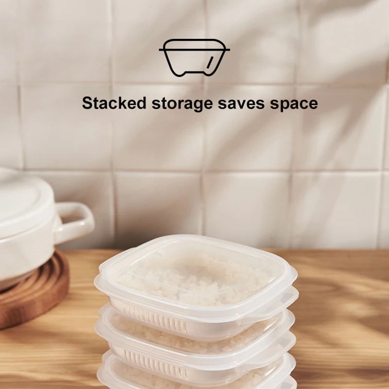 

1pc Microwave Heating Lunch Boxes Rice Sub Packaging Fresh-keeping Box Dumpling Packing Box Food Containers Kitchen Storage Box