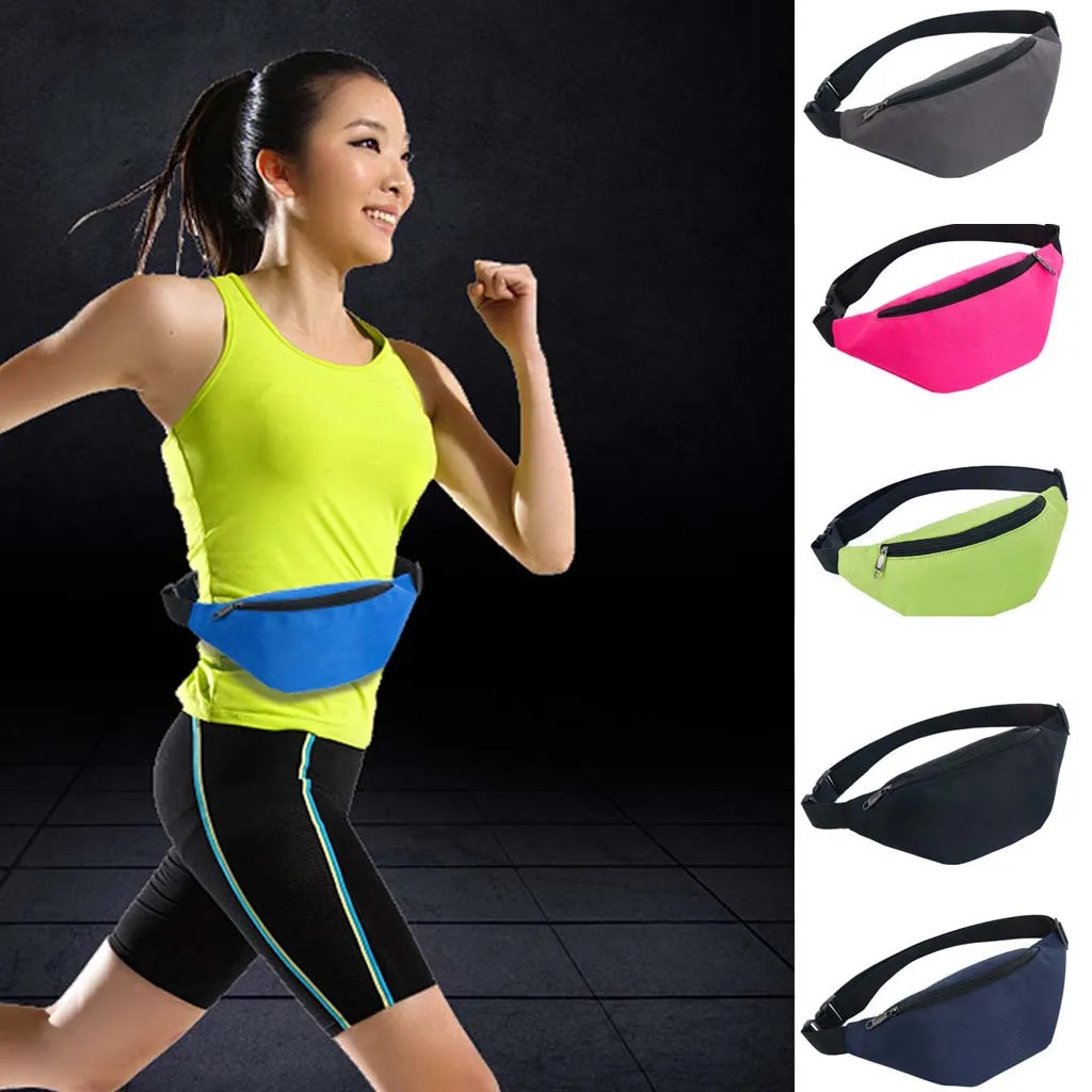 Поясные Сумки для бега Fanny путешествий повседневные с двумя карманами ремнем