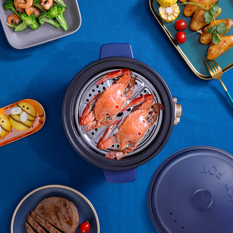 

220V 2.5L Household Electric Hot Pot Non-stick Multi Cooker Portable Electric Frying Pot Hot Pot 2 Color Available Hotpot