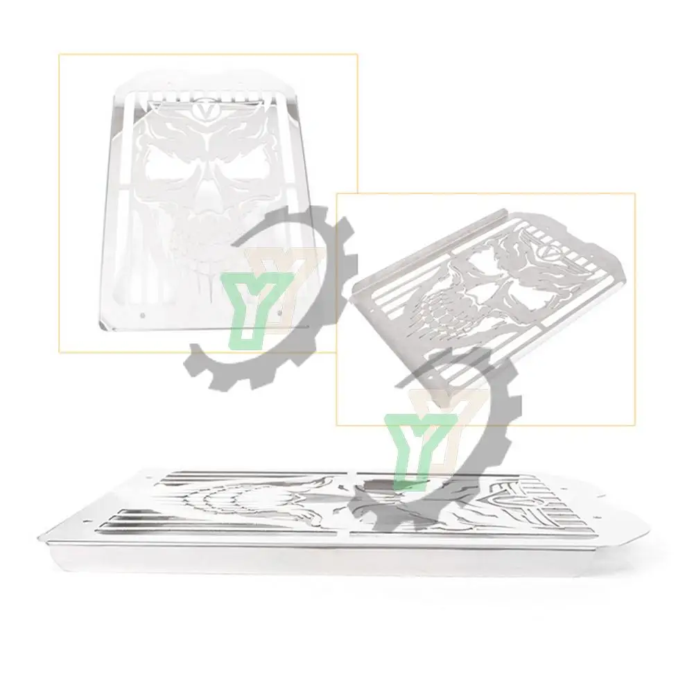 

For Kawasaki Vulcan 1500 Meanstreak VN1500 2002-2008 Motorcycle Skull Style Polished Grille Protector Cover Radiator Grill Guard