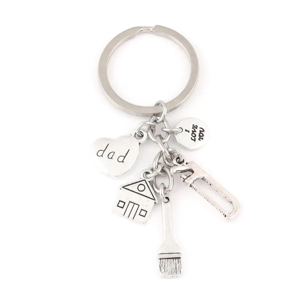 1Pc Brush House Saw Keychain I Love You Dad Pendant Keyholder Father Day Daddy Souvenir Jewelry Accessories E2597 | Украшения и
