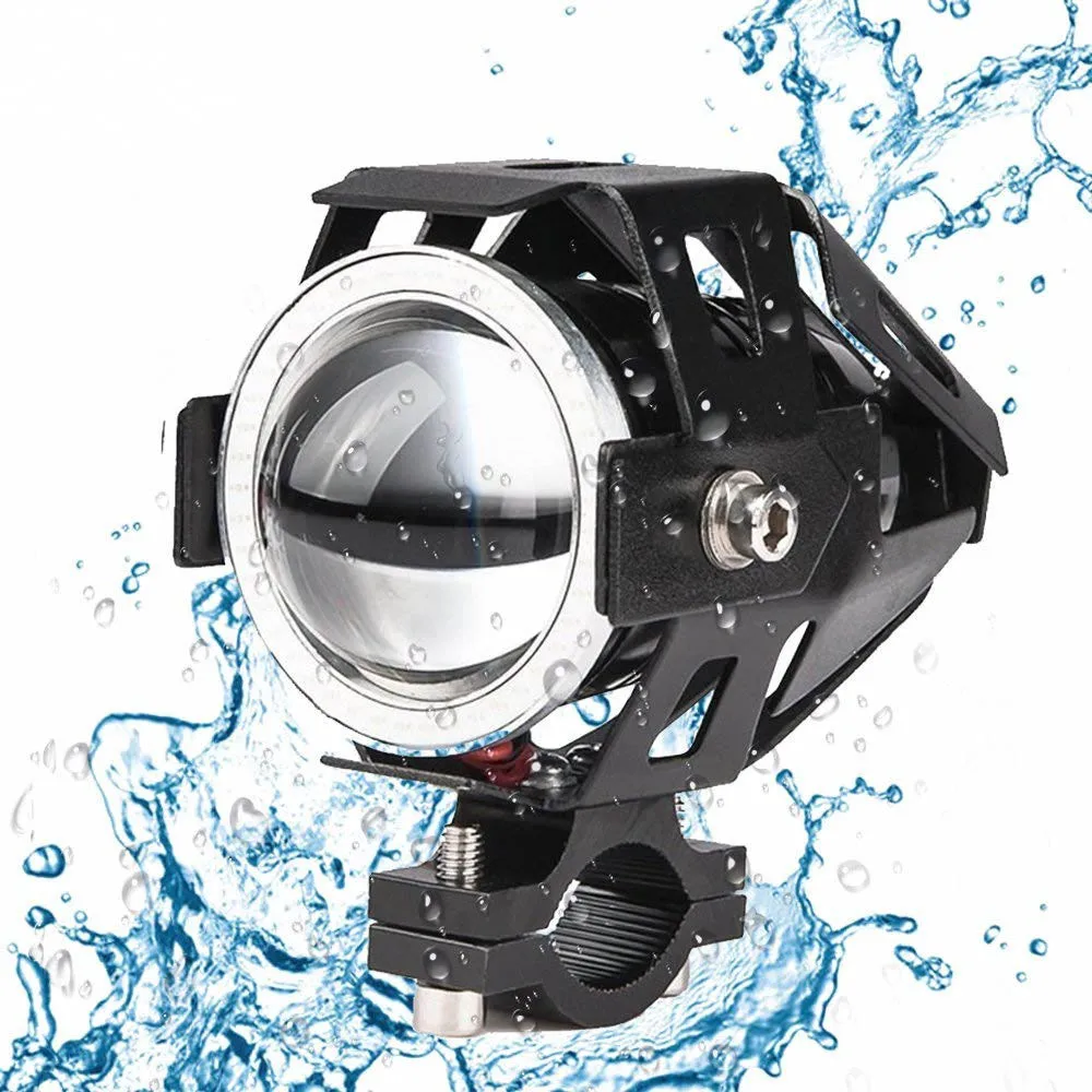 2Pcs 125W U7 Store Motorcycle Angel Eyes Headlight DRL Spotlights Auxiliary Bright LED Bicycle Lamp Accessories Work Fog Light |