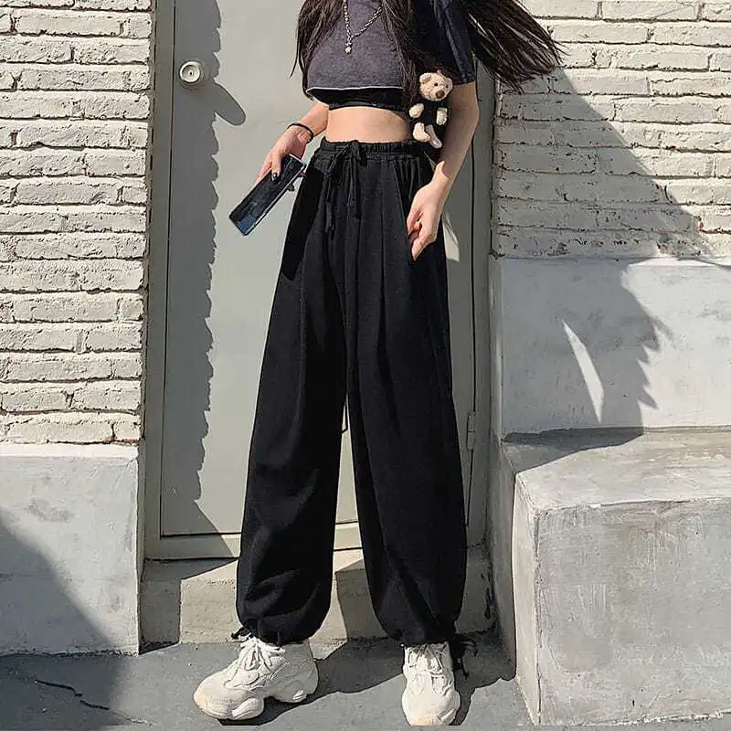 2021 новый сезон: весна лето для женщин в корейском стиле с высокой талией черные