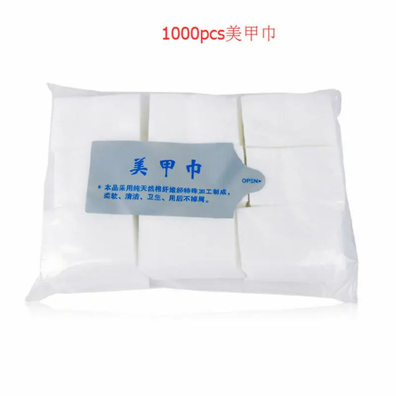 

1000 Nail Polish Remover Cleaner Wipes Acrylic UV Gel Tips Cotton Pads Lint Free