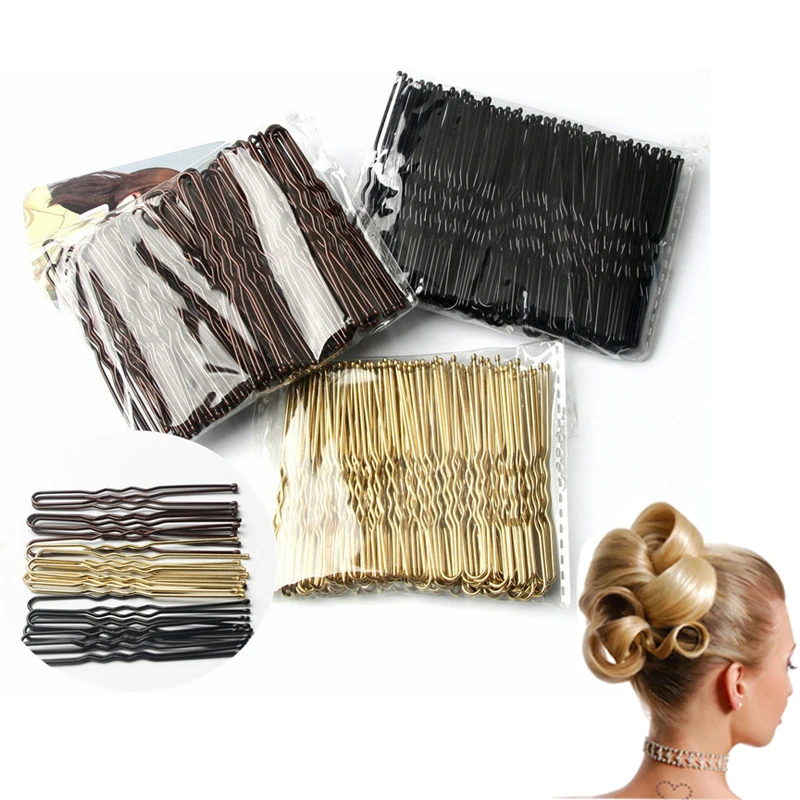 

50 Pcs/Set 5 cm U-shaped Metal Hairpins Waved Hair Clips For Women Girls Bobby Pins Styling Tools Bridal Hairstyle Barrettes