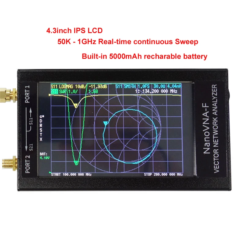 NanoVNA 2,8 дюймовый сенсорный ЖК HF VHF UHF UV векторный сетевой анализатор 50 кГц-300 МГц антенный анализатор с батареей I4-001