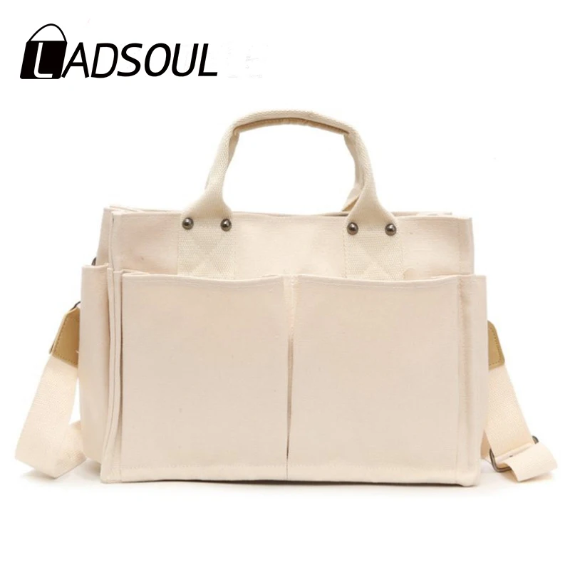 Новая модная повседневная женская сумка LADSOUL через плечо Женская Холщовая Сумка