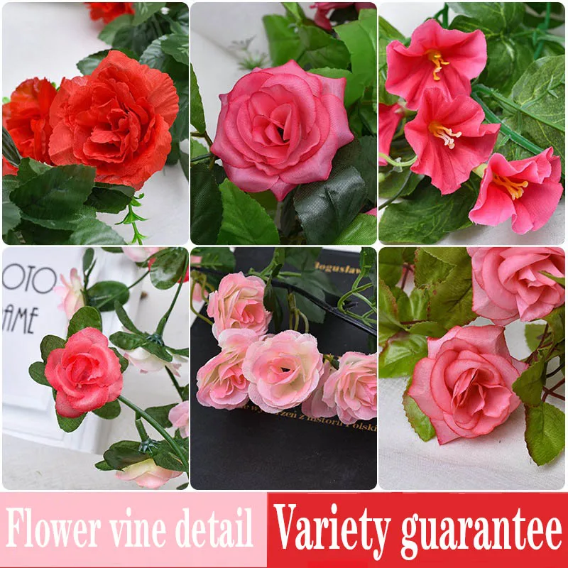 2 м/шт. разнообразие шелковых искусственных роз лоза настенное украшение цветов