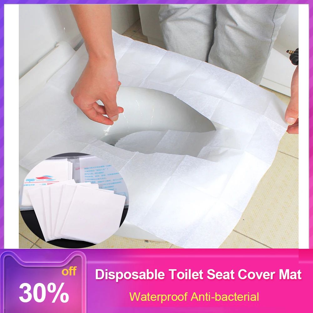 10 шт./упак. одноразовое покрытие на сиденье унитаза коврик анти-бактериальное