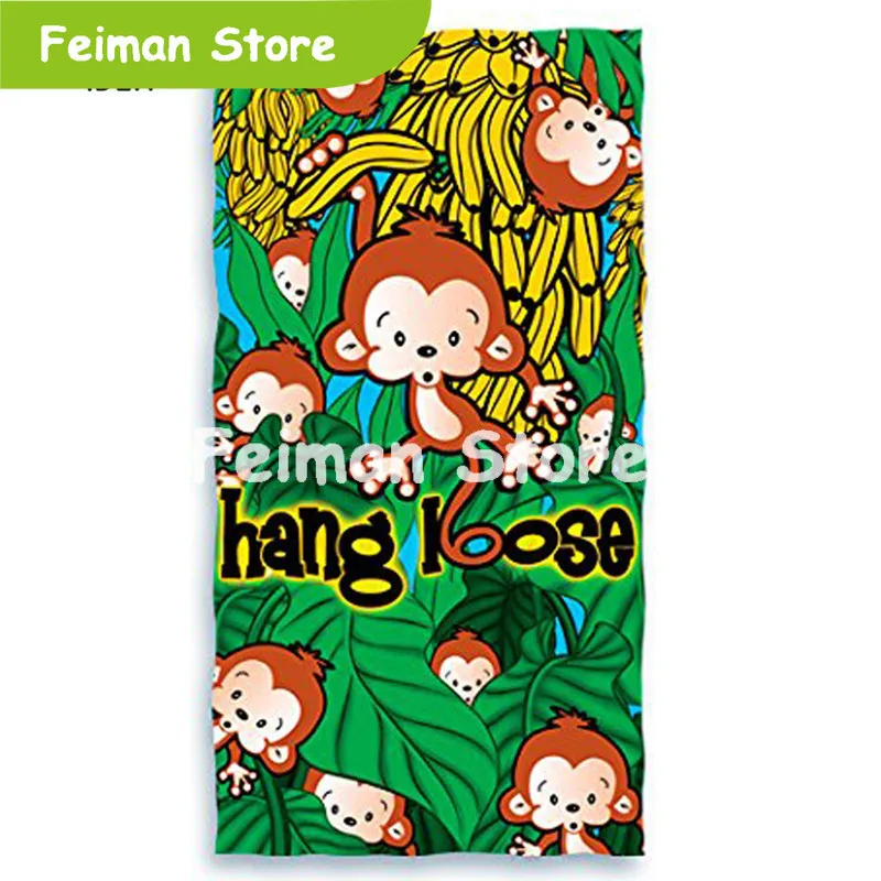 Милое детское банное полотенце с животным обезьяном 3D дизайн милые полотенца для