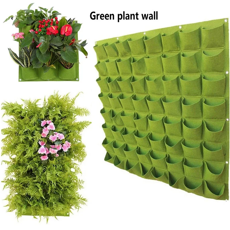 

Felt Wall Hanging Flower Pot With Multiple Pockets Vertical Greening Plant Wall Planting Daily Necessities Garden Decoration