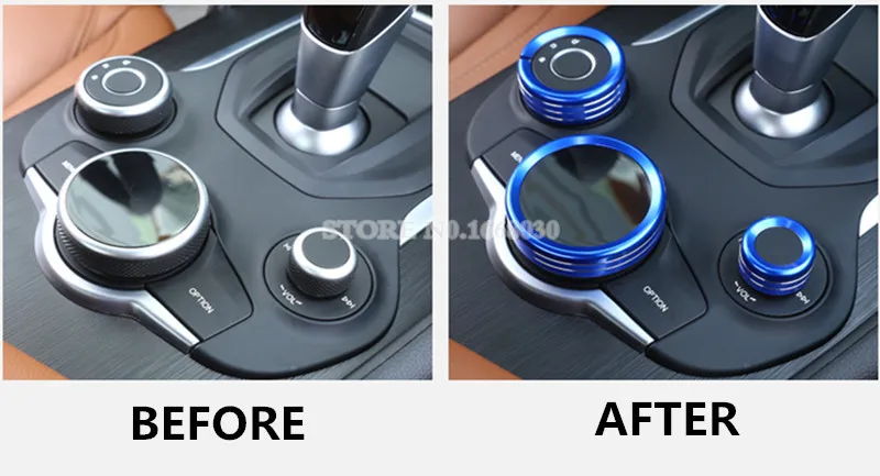 Blue Colour Inner Air Condition Knob Trim Cover 3pcs For Alfa Romeo Stelvio 2017-2021 Car accesories interior decoration | Автомобили и