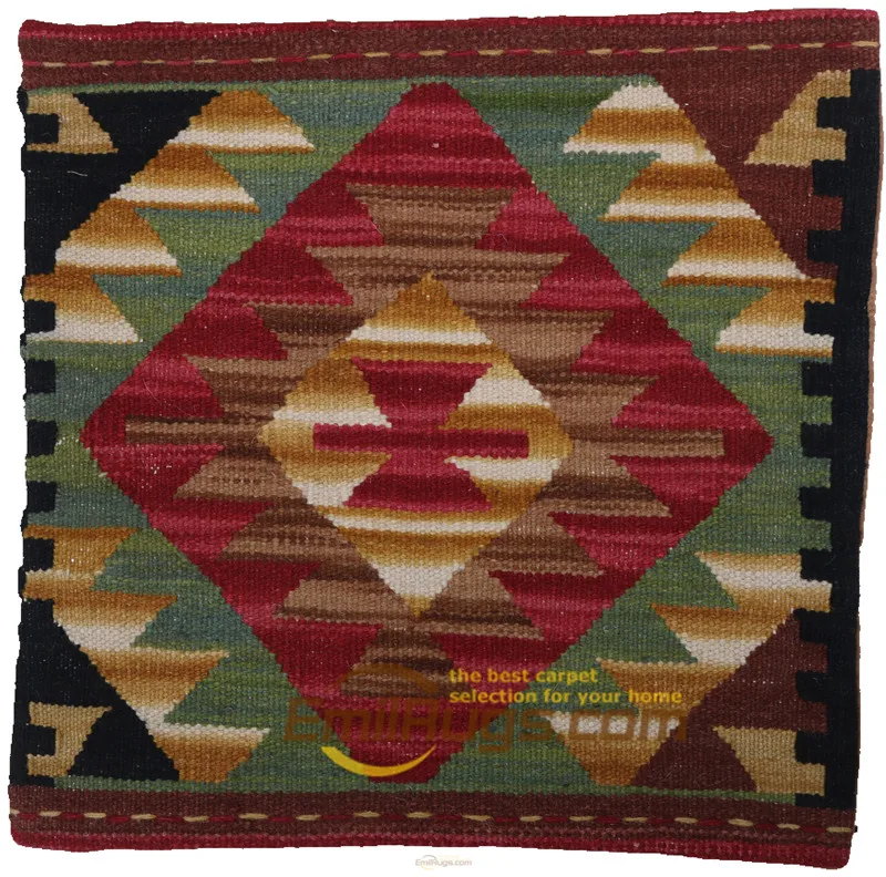 15-10 decorative pillows 45cmx45cm Kilim Square Cover Handmade Decor Moder Wool Living Room - Цвет: 15-10