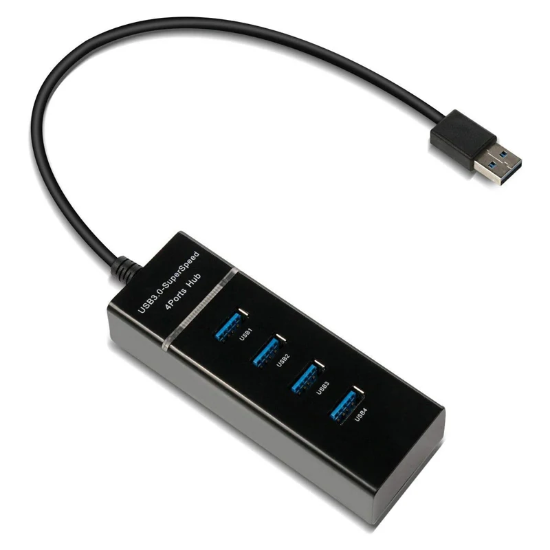 

Сверхскоростной 4-портовый концентратор USB 3,0 со светодиодный светильник кой, Ультратонкий разветвитель, адаптер, USB-кабель для ПК, компьютер...