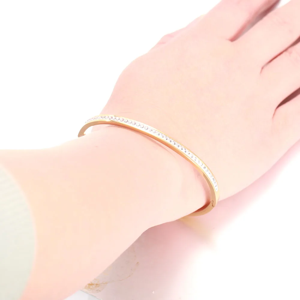 Простая простая конструкция проволочный браслет из нержавеющей стали паве один