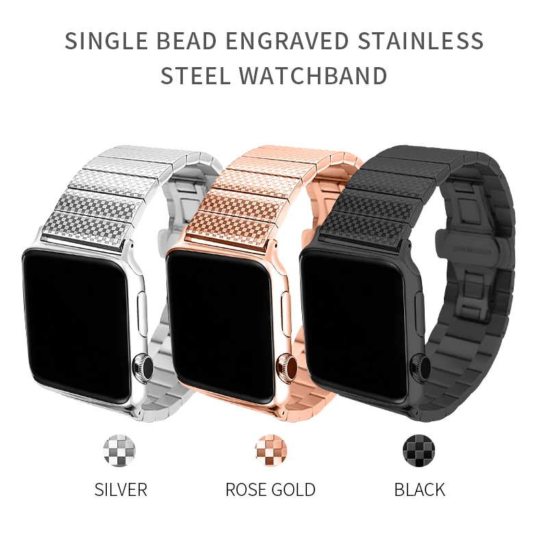 Stainless steel band compatible Apple Watch 38mm 40mm 41mm 42mm 44mm 45mm 49mm metal men/women band for iWatch 8/7//6/5/4/32/SE