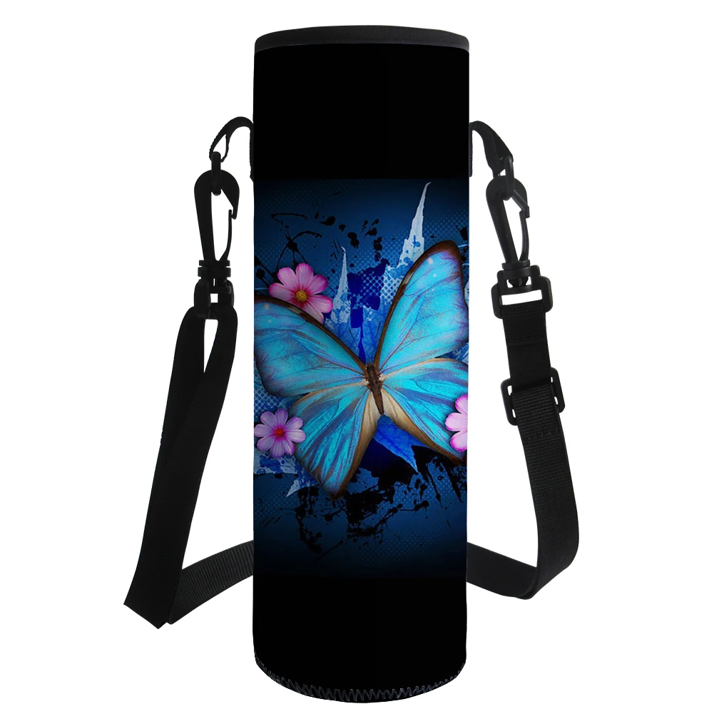 Сумка-переноска для бутылок с принтом бабочек большая емкость изолированный