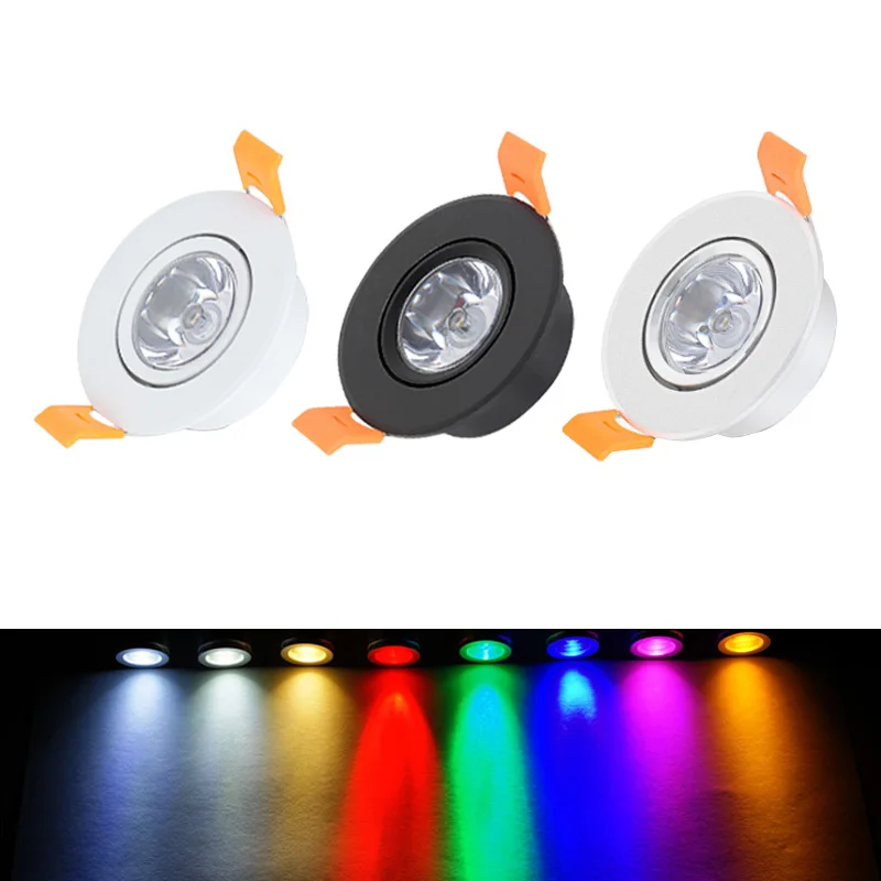 Dimmable white black silver Led downlight light Ceiling Spot Light 3w 5w ceiling recessed Lights Indoor Lighting AC85-265V