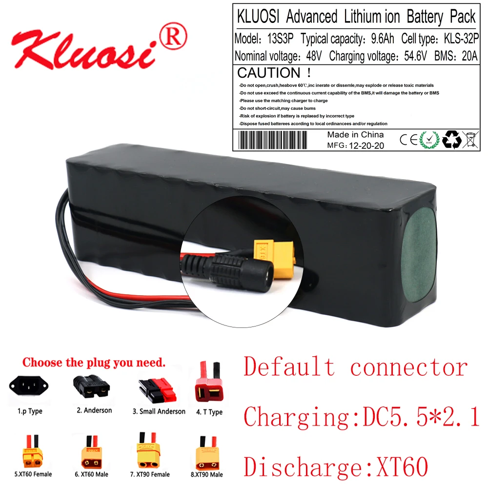 Литиевый аккумулятор клуosi 13S3P 48 в 750 а/ч 10 54 6 Вт с 20A BMS для электрического скутера