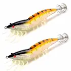 Приманка рыболовная деревянная, со свинцовым грузилом наживка-кальмар, 2 шт.