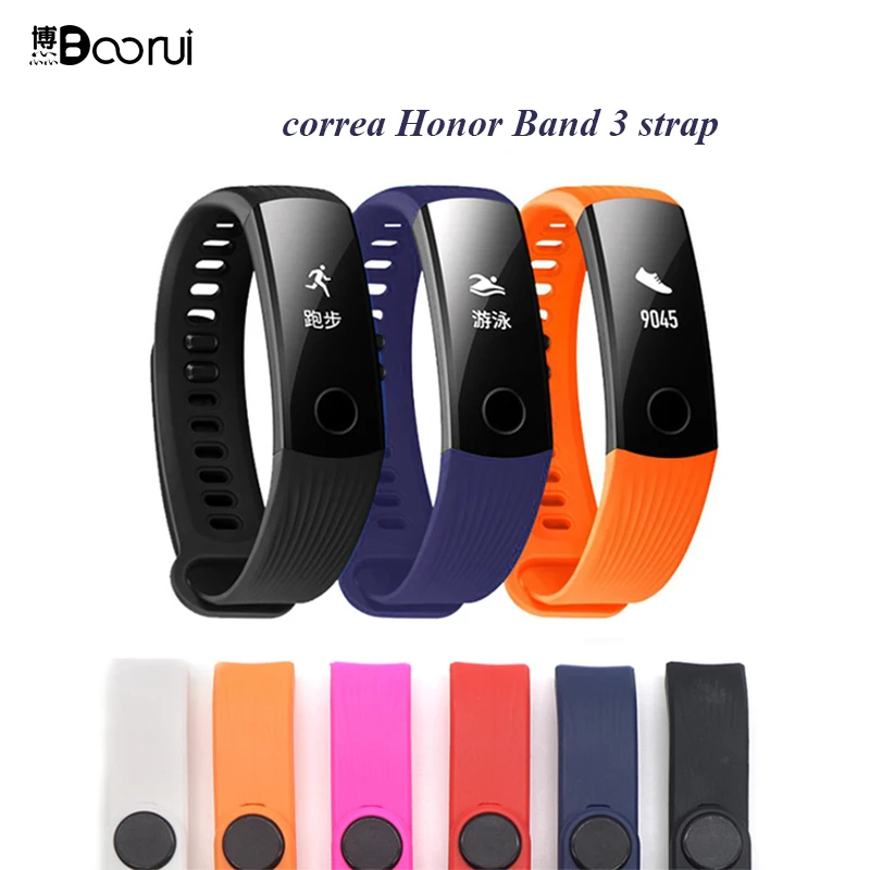 BOORUI для huawei honor band 3 ремешок Цветной силиконовый ремешок для honor band 3 Смарт часы браслет аксессуары