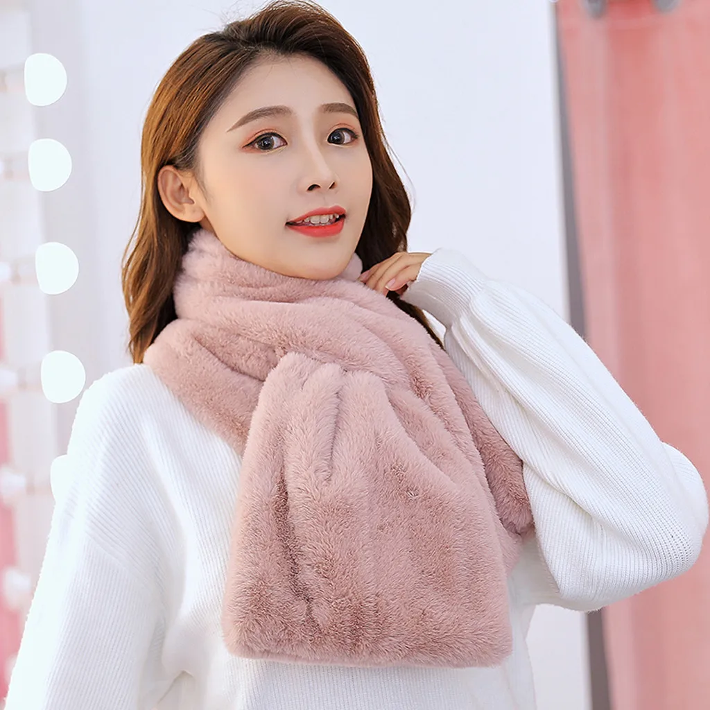 Plush Scarf Women's Warm And Comfortable Winter Foulard Femme Fur Collar Women Bufandas Invierno Mujer |