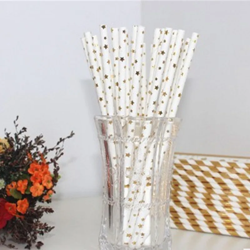 25 шт. бронзовая Соломка для украшения свадьбы дня рождения | Дом и сад