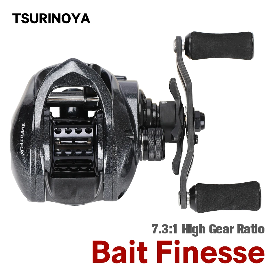 

TSURINOYA Ultralight 142g 7.3:1 High Gear Ratio Casting Fishing Reel SPIRIT FOX Light Game Bait Finesse Carbon Baitcasting Reel