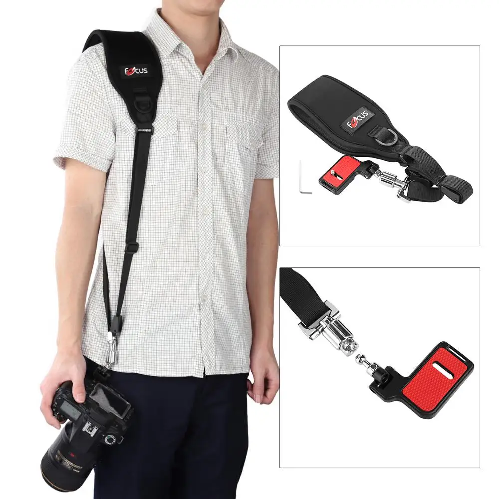 Ремень для камеры Focus F2 быстросъемный черный ремень на одно плечо с пластиной