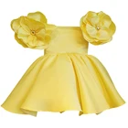 Детское платье для 0-6 лет Новинка 2022 Новогоднее праздничное платье на одно плечо с цветочной вышивкой для новогодних праздников и церемоний