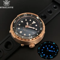 steeldive germany cusn8 tin bronze 300m dive watch sapphire ceramic bezel nh35 automatic watches bronze tuna mechanical watch