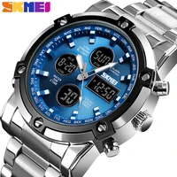 skmei men digital watch fashion sports watch countdown stainless steel strap men wristwatch quartz clock relogio masculino 1389