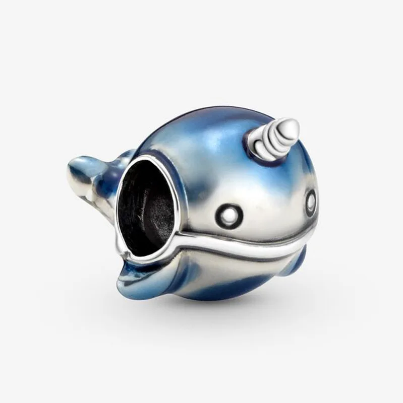 

Аутентичные бусины из стерлингового серебра 925 творческая Синая милый Единорог КИТ бусины, подходят к оригиналу Pandora, браслет для женщин, сд...