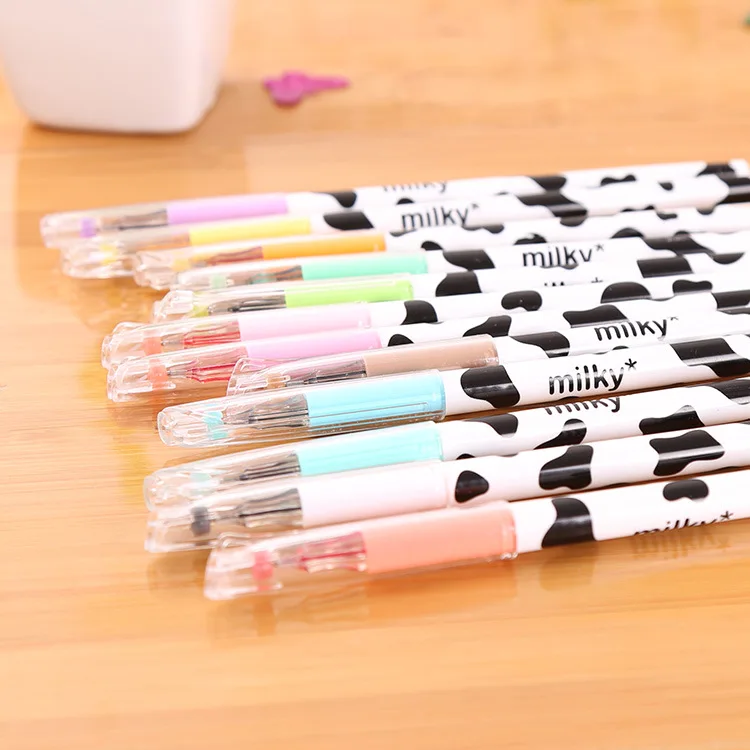 12 Colors/set Kawaii Stationery Milky Colored Gel Pens 0.38mm Diamond Needle Tip Cute Pen for Student School Office Supplies |