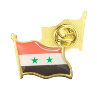 syria flag brooches for womenmen enamel pins electroplated gold military badge lapelhats collar decoration