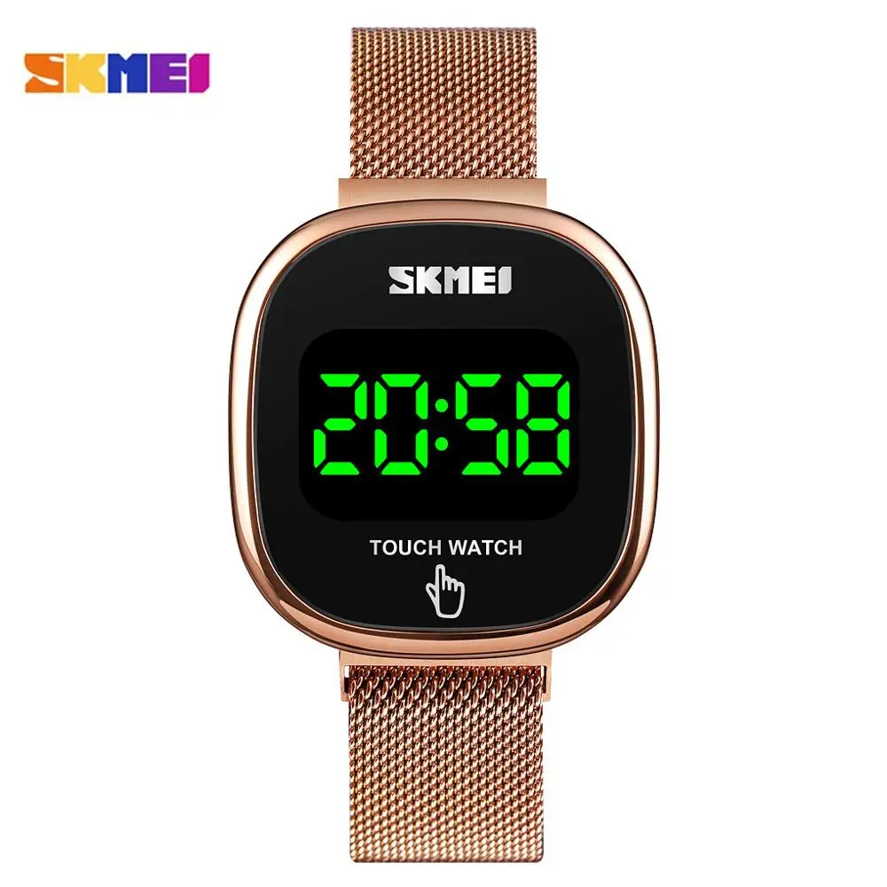 SKMEI Fashion Creative LED Touch Screen Date Women's Watches Simple Ladies Electronic Wristwatch Female Clock Relogio Feminino