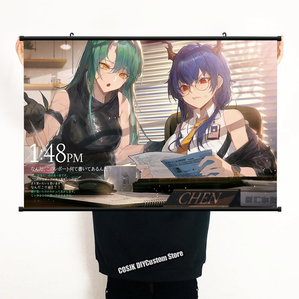 

Anime Game Arknights Chen Hoshiguma Poster Wall Scroll HD Print Home Decor Living Room Decorative Collection Art Gift